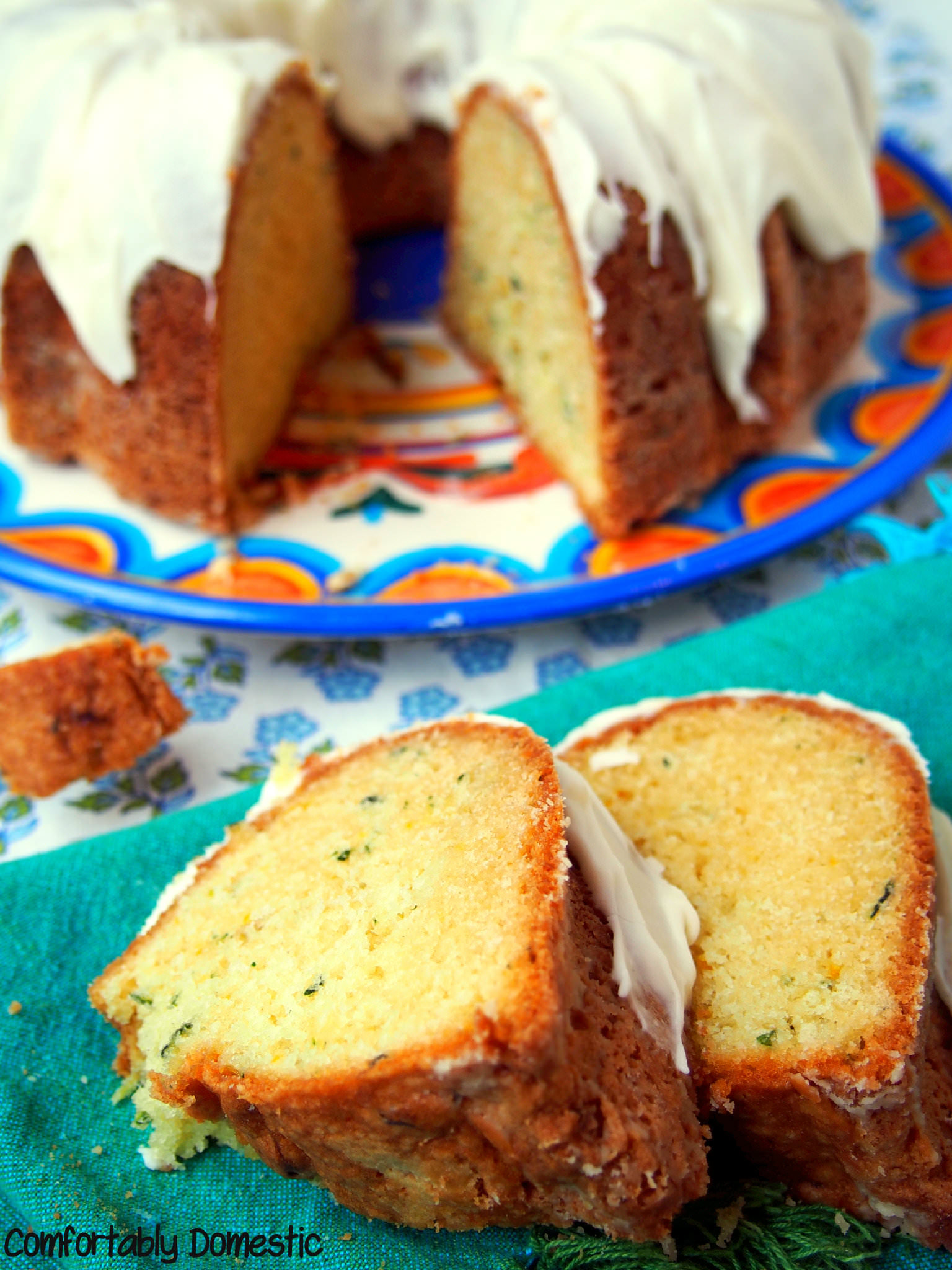 Zucchini Bundt Cake with Lemon Cream Glaze | Comfortably Domestic