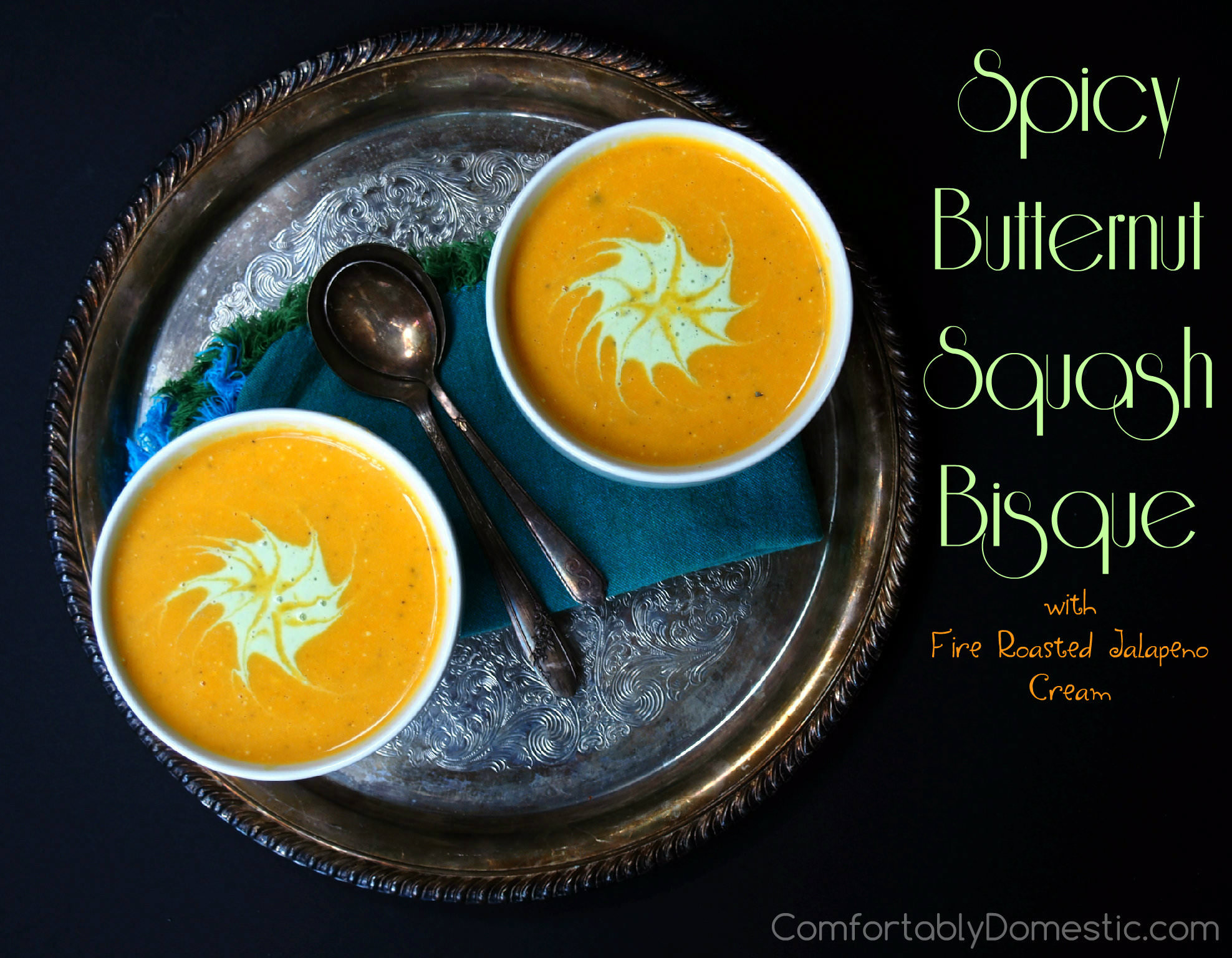Spicy Butternut Squash Bisque | ComfortablyDomestic.com